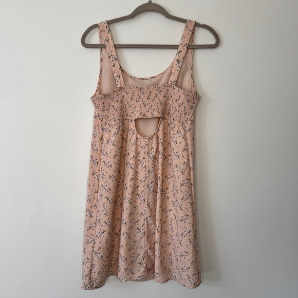 American Eagle Ditsy Floral Mini Dress Farm Cottage Prairie Pink Lined Sz M - Picture 6 of 12